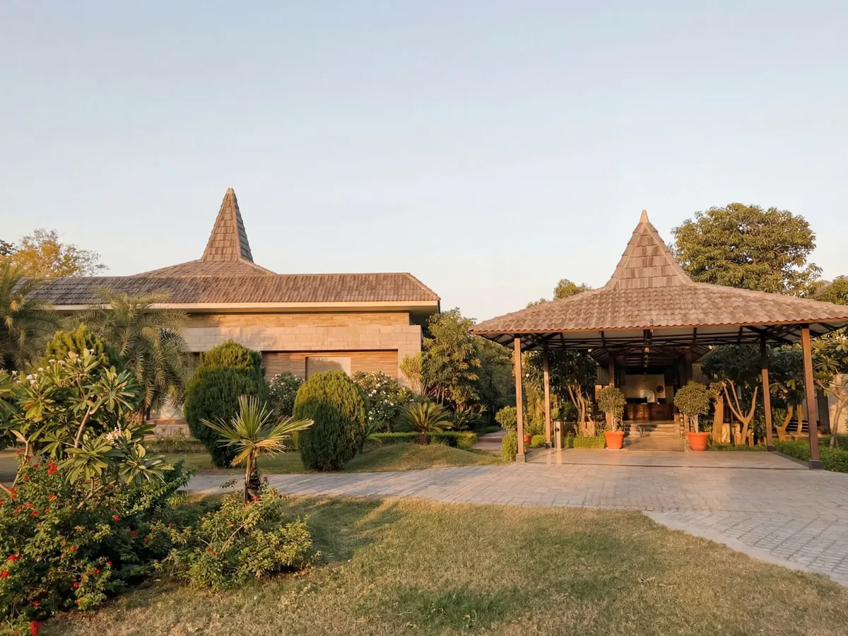 The reception porch and gardens